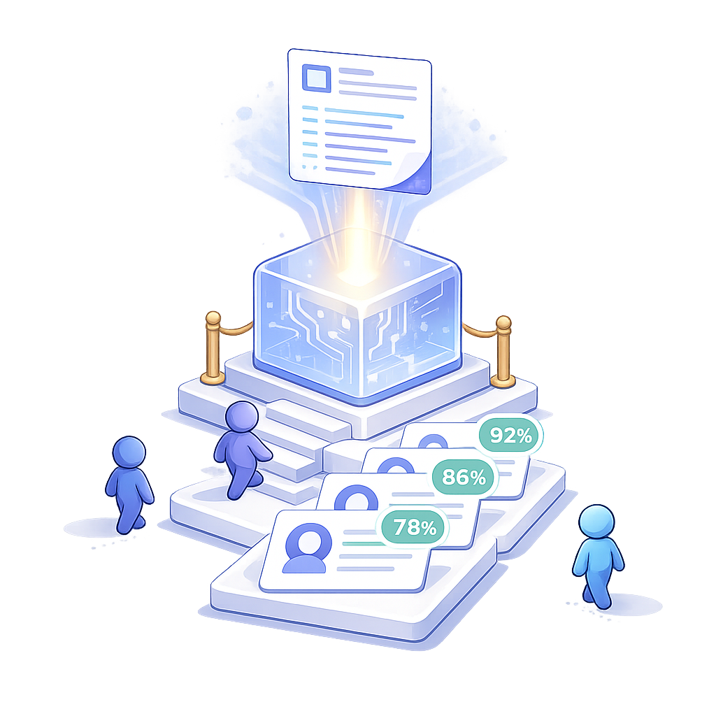 Employer reviewing candidates at their desk