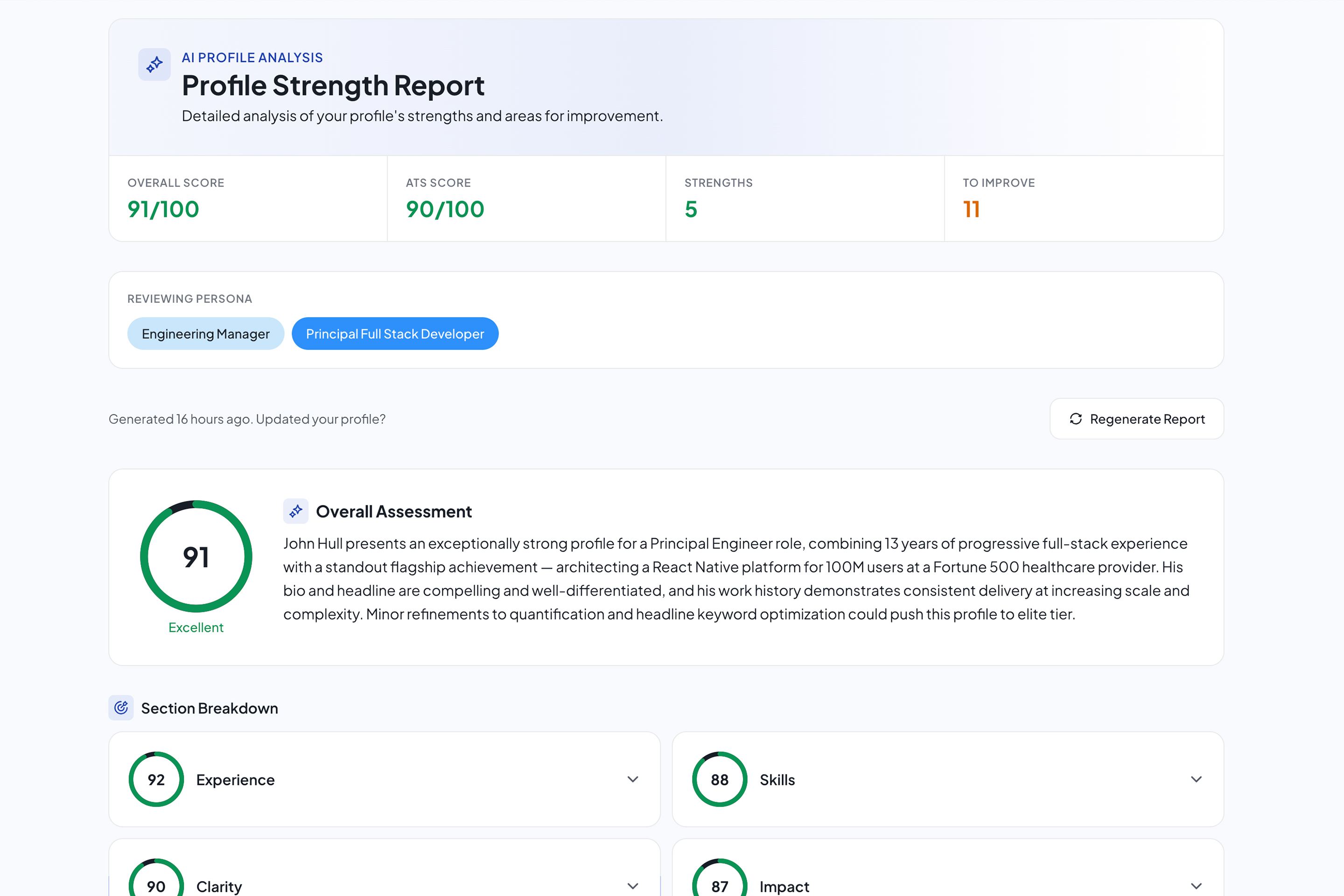 Resume Review tool screenshot
